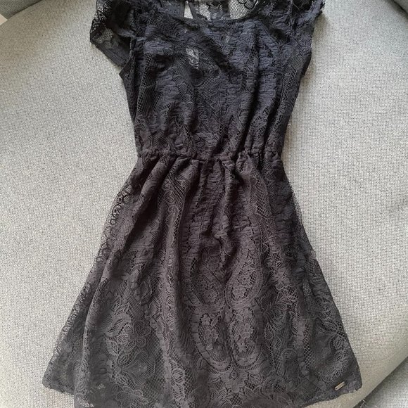 HOLLISTER Navy Lace Skater Dress - Size XS - Picture 3 of 5